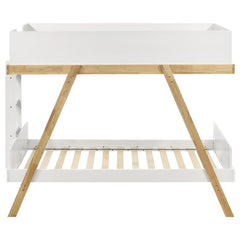 Frankie Wood Twin Over Twin Bunk Bed White and Natural - 460570T