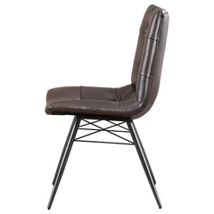 Aiken Upholstered Tufted Side Chairs Brown (Set of 4) - 107853