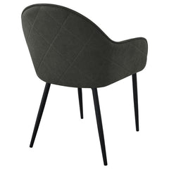 Emma Upholstered Dining Arm Chair Charcoal and Black (Set of 2) - 115593