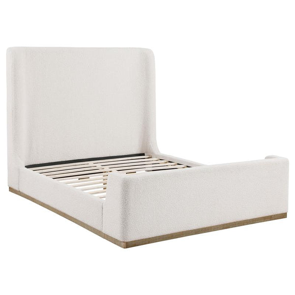 Nala Upholstered Eastern King Sleigh Bed Cream - 302046KE
