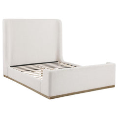 Nala Upholstered Eastern King Sleigh Bed Cream - 302046KE