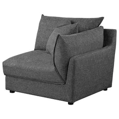 Sasha 5-piece Upholstered Modular Sectional Barely Black - 551681-SETA