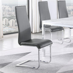 Montclair Upholstered High Back Side Chairs Grey and Chrome (Set of 4) - 100515GRY