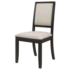 Louise Upholstered Dining Side Chairs Black and Cream (Set of 2) - 101562