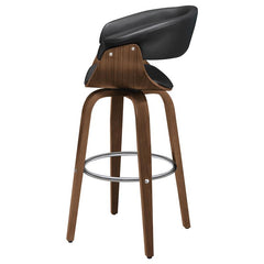Zion Upholstered Swivel Bar Stool Walnut and Black - 100205