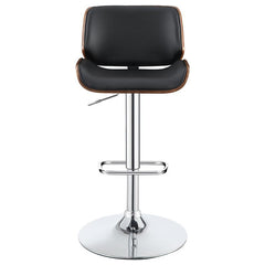 Folsom Upholstered Adjustable Bar Stool Black and Chrome - 130502