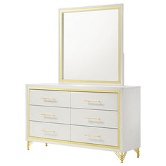 Lucia 6-drawer Dresser with Mirror White - 224733M