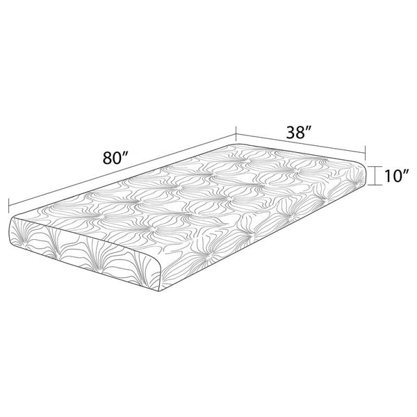 Key 10" Twin Long Memory Foam Mattress White - 350064TL