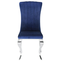 Betty Upholstered Side Chairs Ink Blue and Chrome (Set of 4) - 105077