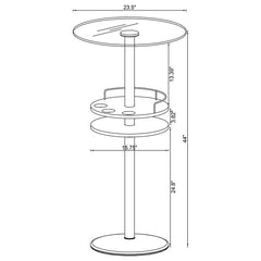 Gianella Glass Top Bar Table with Wine Storage Black and Chrome - 120715