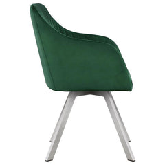 Arika Channeled Back Swivel Dining Chair Green - 193372GRN