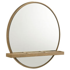 Arini Round Vanity Wall Mirror with Shelf Sand Wash - 224308