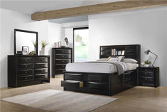 Briana Wood Queen Storage Bookcase Bed Black - 202701Q