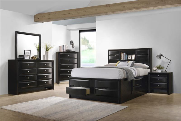 Briana Wood California King Storage Bookcase Bed Black - 202701KW