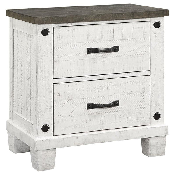 Lilith 2-drawer Nightstand Distressed White - 224472