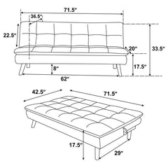 Scout Upholstered Tufted Convertible Sofa Bed Grey - 360045