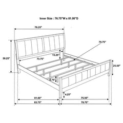 Carlton Wood Eastern King Panel Bed Cappuccino - 202091KE