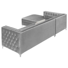 Bellaire Upholstered Storage Chaise Sectional Sofa Grey - 508280