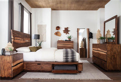 Winslow Wood Queen Storage Panel Bed Smokey Walnut - 223250SQ