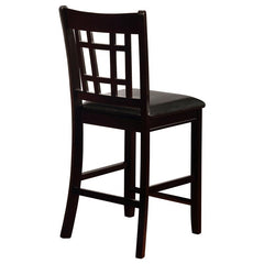 Lavon Upholstered Counter Height Stools Black and Espresso (Set of 2) - 102889