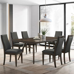 Wes 7-piece Rectangular Dining Set Grey and Dark Walnut - 115271-S7