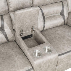 Greer Upholstered Motion Reclining Loveseat Taupe - 651352