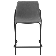 Earnest Solid Back Upholstered Counter Height Stools Grey and Black (Set of 2) - 183452