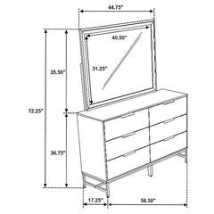 Sonora 6-drawer Dresser with Mirror White - 224863M