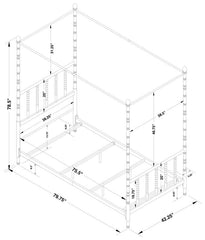 Betony Twin Canopy Bed White - 406055T