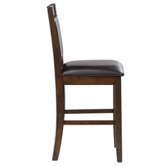 Dewey Upholstered Counter Height Chairs with Footrest (Set of 2) Brown and Walnut - 115209