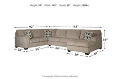 Ballinasloe 3-Piece Sectional with Chaise - 80702S2