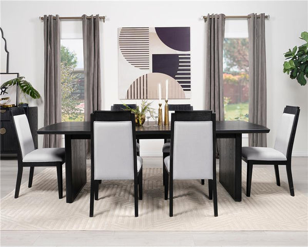 Brookmead Upholstered Dining Side Chair Ivory and Black (Set of 2) - 108232