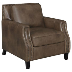 Leaton 3-piece Upholstered Recessed Arm Sofa Set Brown Sugar - 509441-S3