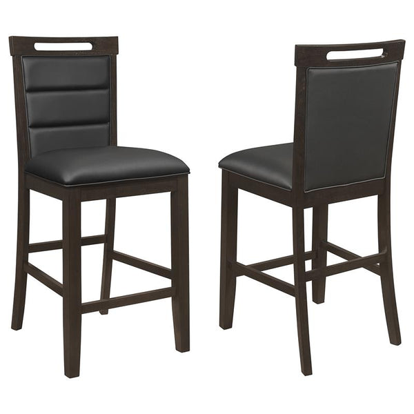 Prentiss Upholstered Counter Height Chair (Set of 2) Black and Cappuccino - 193109