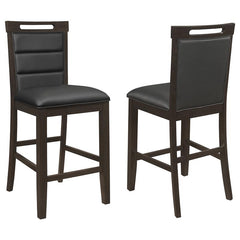 Prentiss Upholstered Counter Height Chair (Set of 2) Black and Cappuccino - 193109
