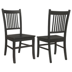 Marbrisa Slat Back Dining Side Chair Matte Black (Set of 2) - 123072