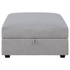 Cambria Square Upholstered Storage Ottoman Grey - 551513