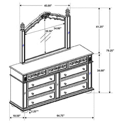 Heidi 9-drawer Dresser with Mirror Metallic Platinum - 222733M