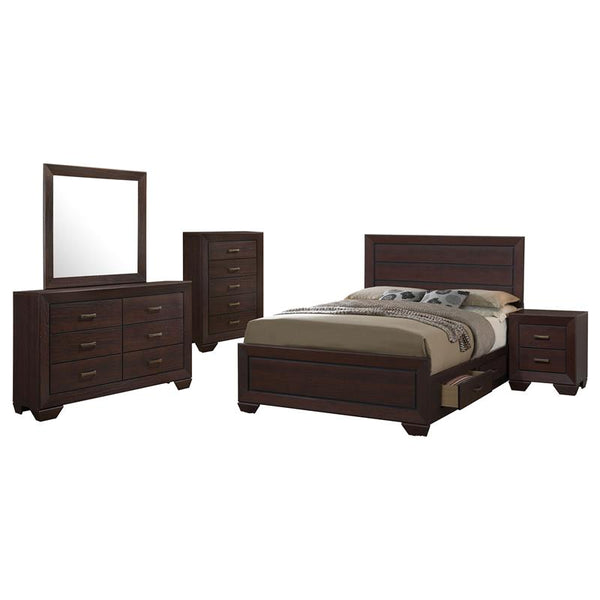 Kauffman 5-piece Eastern King Bedroom Set Dark Cocoa - 204390KE-S5