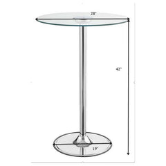 Thea LED Bar Table Chrome and Clear - 122400