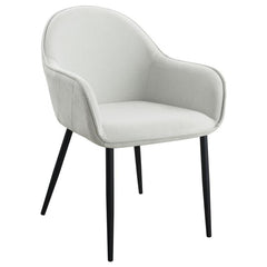 Emma Upholstered Dining Arm Chair Fog Grey and Black (Set of 2) - 115592