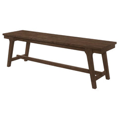 Reynolds Rectangular Trestle Base Dining Bench Brown Oak - 107593