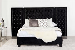 Hailey Tufted Upholstered Wall Bed Panel Black - 315925P
