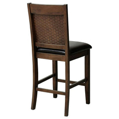 Dewey Upholstered Counter Height Chairs with Footrest (Set of 2) Brown and Walnut - 115209