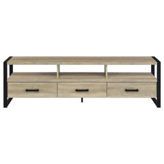James 3-drawer Engineered Wood 71" TV Stand Distressed Pine - 704273
