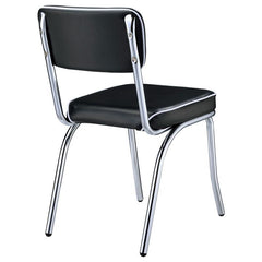Retro Open Back Side Chairs Black and Chrome (Set of 2) - 2066