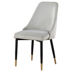 Gabrielle Upholstered Solid Back Dining Side Chair Grey and Black (Set of 2) - 190362