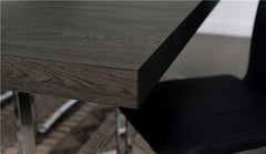 Benson Rectangular Trestle Base Dining Table Dark Oak and Chrome - 107121