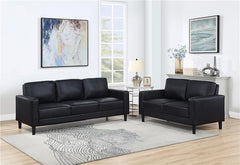 Ruth 2-piece Upholstered Track Arm Sofa Set Black - 508361-S2
