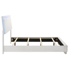 Felicity Wood Full LED Panel Bed White High Gloss - 203500F